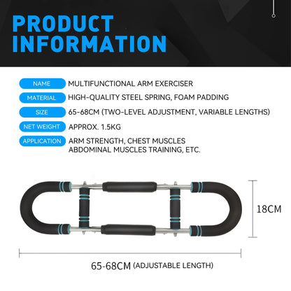 Adjustable Power Twister Bar with 60-110Lb Spring Resistance - Portable Hand Grip Trainer for Strength Training and Chest Exercises at Home