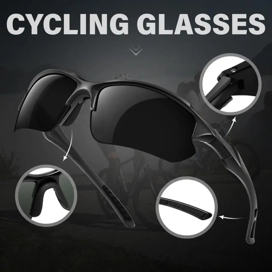 Men's Polarized Sports Sunglasses - 4-Pack with Secure Fit and UV Protection for Outdoor Activities like Golf and Driving