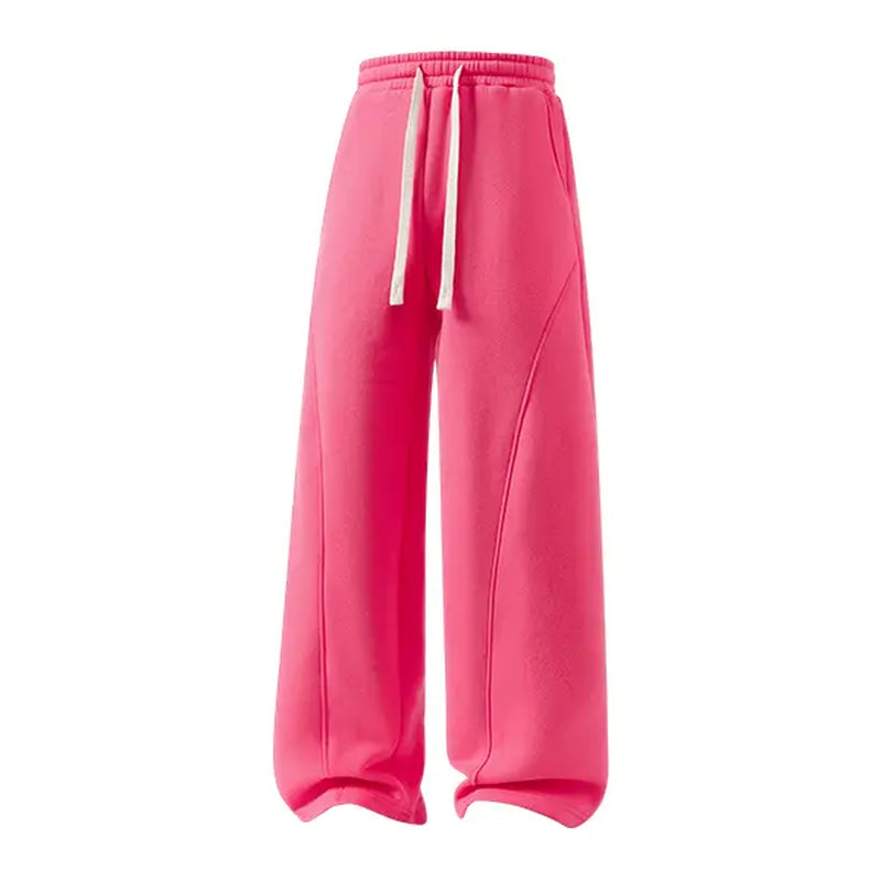 Men's Solid-Color Drawstring Pants with Curved Blade Design - Comfortable and Versatile Trousers for All Seasons and Everyday Layering in Beige.