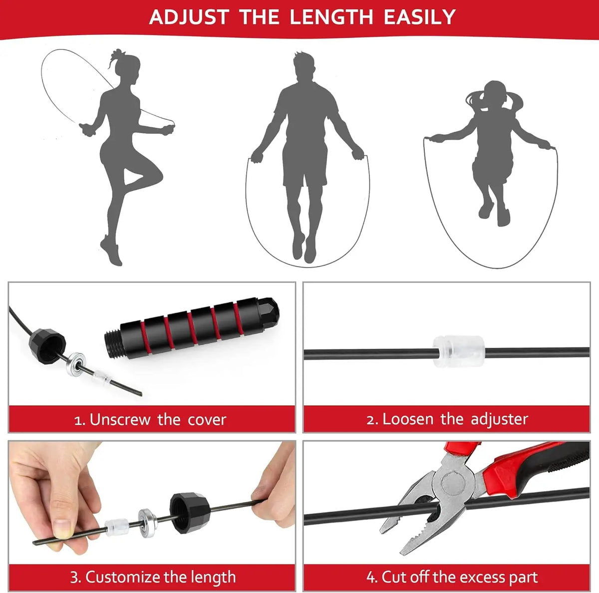 Adjustable Pro Speed Jump Rope - Tangle-Free Skipping Rope with Ball Bearing Swivel and Ergonomic Handles for All Ages - Ideal for Home, School, and Gym Workouts