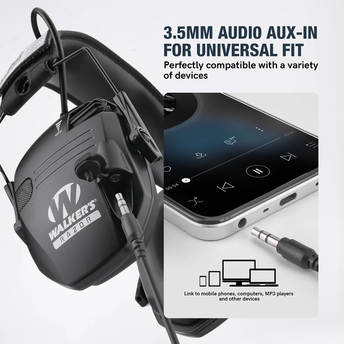 W1-Y Tactical Noise Reduction Earmuffs with Adjustable Headband and Sound Pickup for Hearing Protection in Competitive Shooting, Hunting, and Work Environments