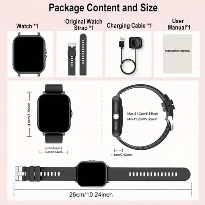 Smartwatch with Multi-Sport Mode and Wireless Communication, Available in Black and Pink