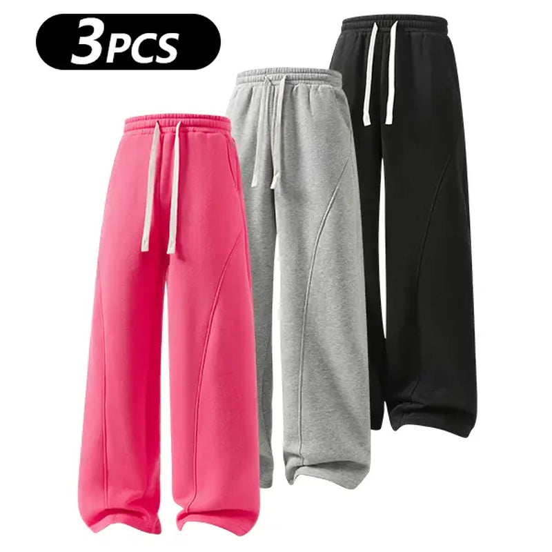 Men's Solid-Color Drawstring Pants with Curved Blade Design - Comfortable and Versatile Trousers for All Seasons and Everyday Layering in Beige.