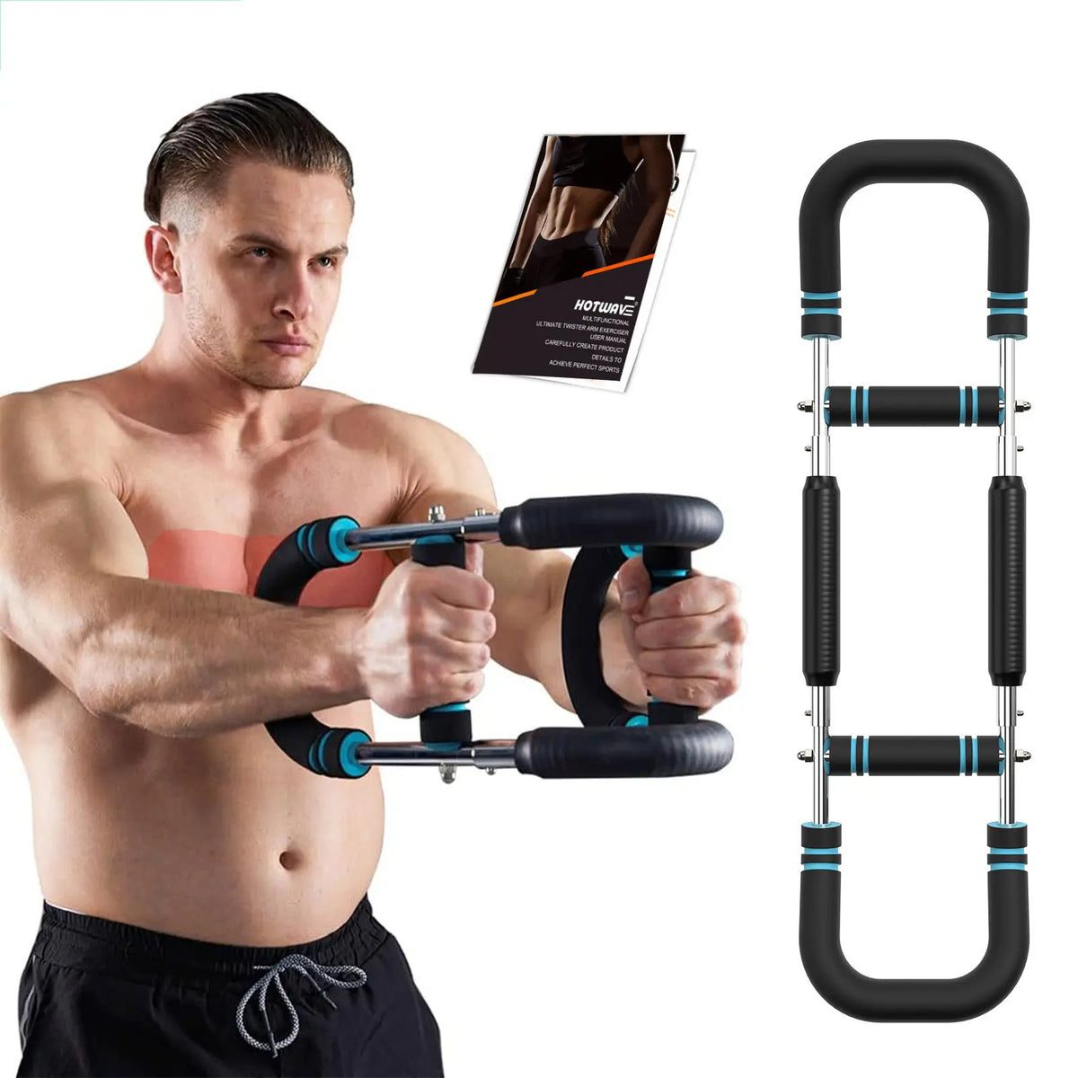 HOTWAVE Adjustable Arm and Chest Trainer for Upper Body Strength - Portable Spring Resistance Fitness Equipment