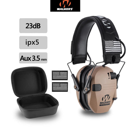 W1-Y Tactical Noise Reduction Earmuffs with Adjustable Headband and Sound Pickup for Hearing Protection in Competitive Shooting, Hunting, and Work Environments