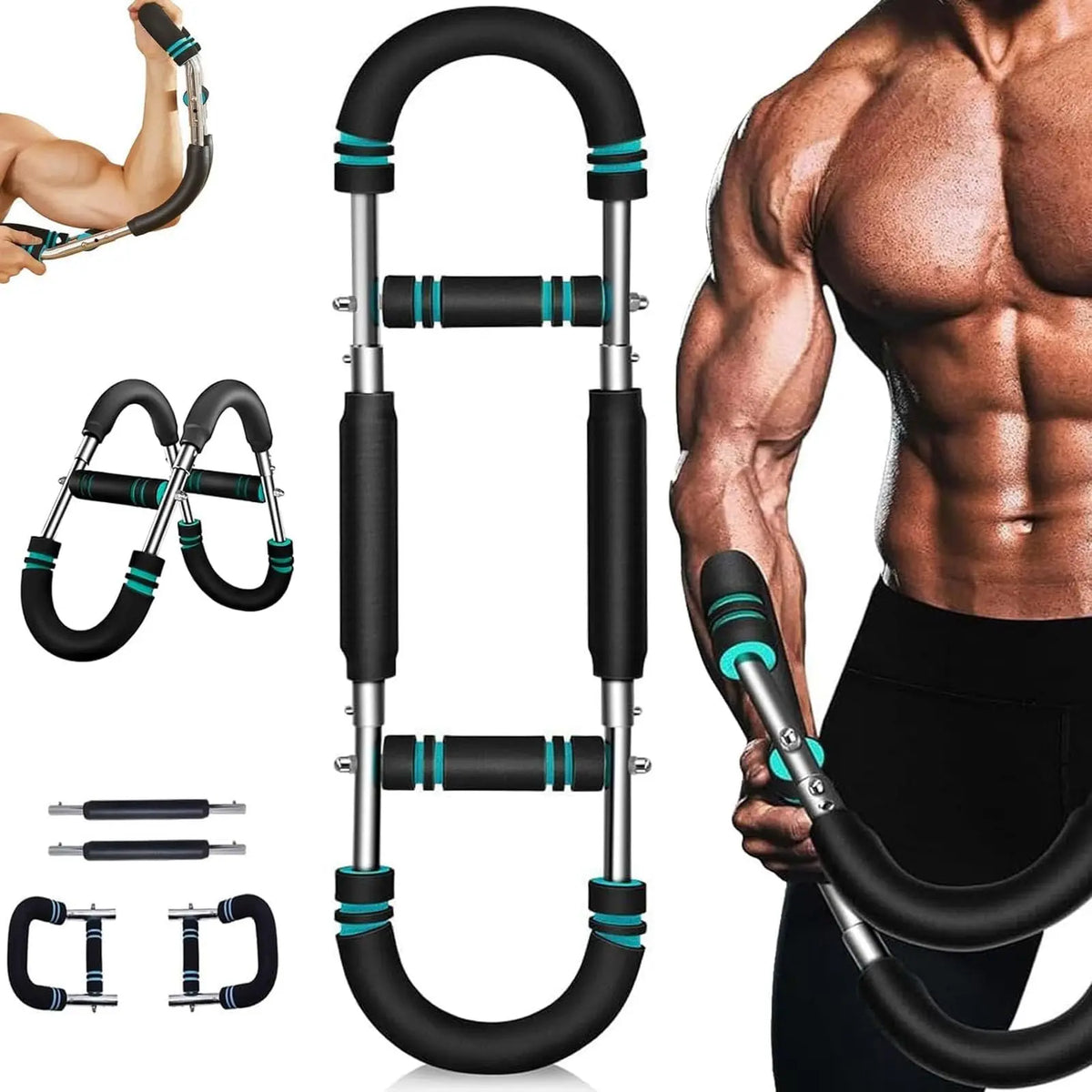 Adjustable Power Twister Bar with 60-110Lb Spring Resistance - Portable Hand Grip Trainer for Strength Training and Chest Exercises at Home