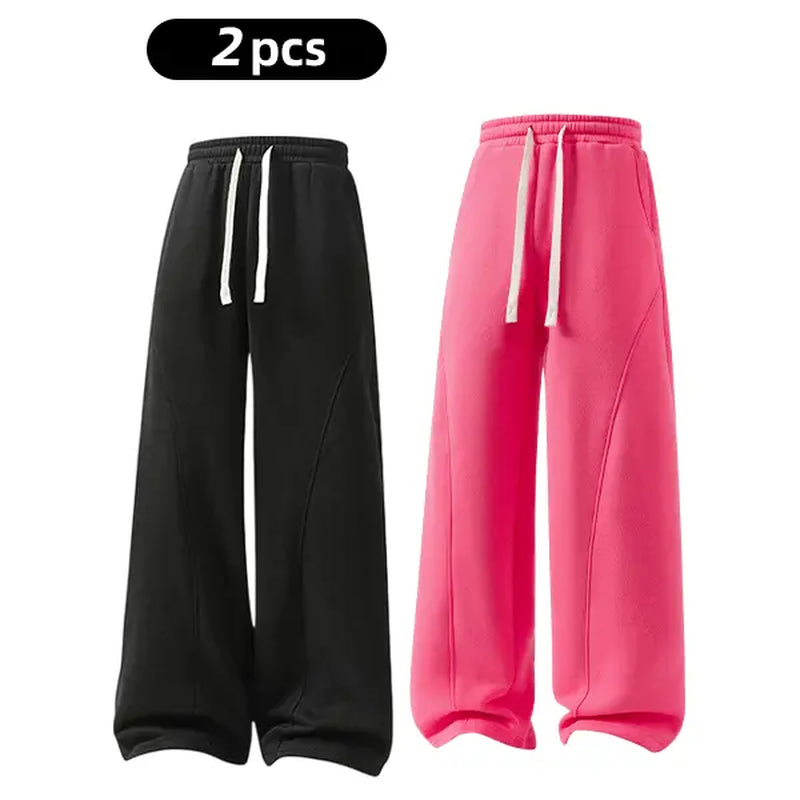 Men's Solid-Color Drawstring Pants with Curved Blade Design - Comfortable and Versatile Trousers for All Seasons and Everyday Layering in Beige.