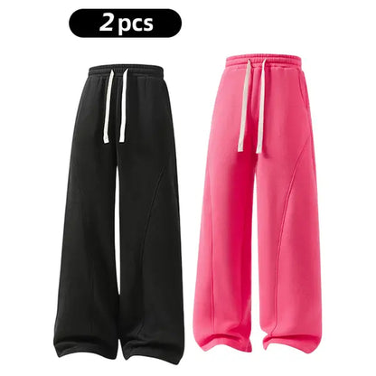 Men's Solid-Color Drawstring Pants with Curved Blade Design - Comfortable and Versatile Trousers for All Seasons and Everyday Layering in Beige.