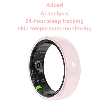 Hitienx Women's Pink Ceramic Smart Ring - Fitness & Sleep Tracker with Heart Rate Monitor, Stress Management, Cycle Tracking, IP68 Waterproof, 3-5 Day Battery Life, Compatible with iOS & Android, Includes Charging Case