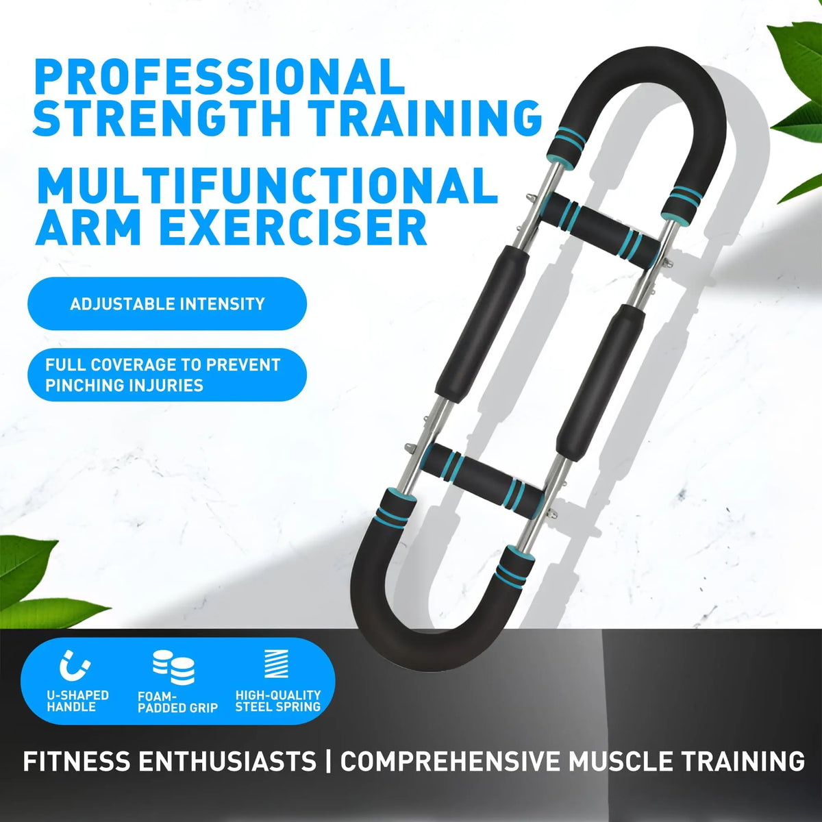 Adjustable Power Twister Bar with 60-110Lb Spring Resistance - Portable Hand Grip Trainer for Strength Training and Chest Exercises at Home