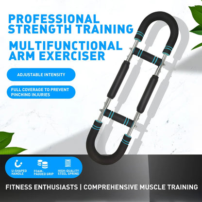 Adjustable Power Twister Bar with 60-110Lb Spring Resistance - Portable Hand Grip Trainer for Strength Training and Chest Exercises at Home