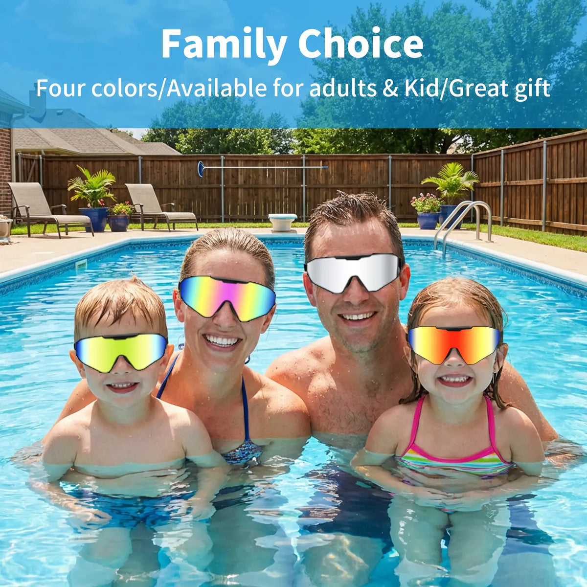 Outly Dual Swim Goggles Set with Adjustable Ear Plugs, Wide Silicone Frame for Adults and Children Ages 4-12, Anti-Fog UV Protection, 180° Leak-Proof Visibility for Pool Use