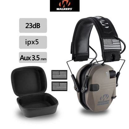 W1-Y Tactical Noise Reduction Earmuffs with Adjustable Headband and Sound Pickup for Hearing Protection in Competitive Shooting, Hunting, and Work Environments