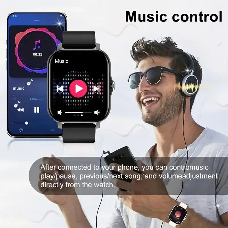 Smartwatch with Multi-Sport Mode and Wireless Communication, Available in Black and Pink