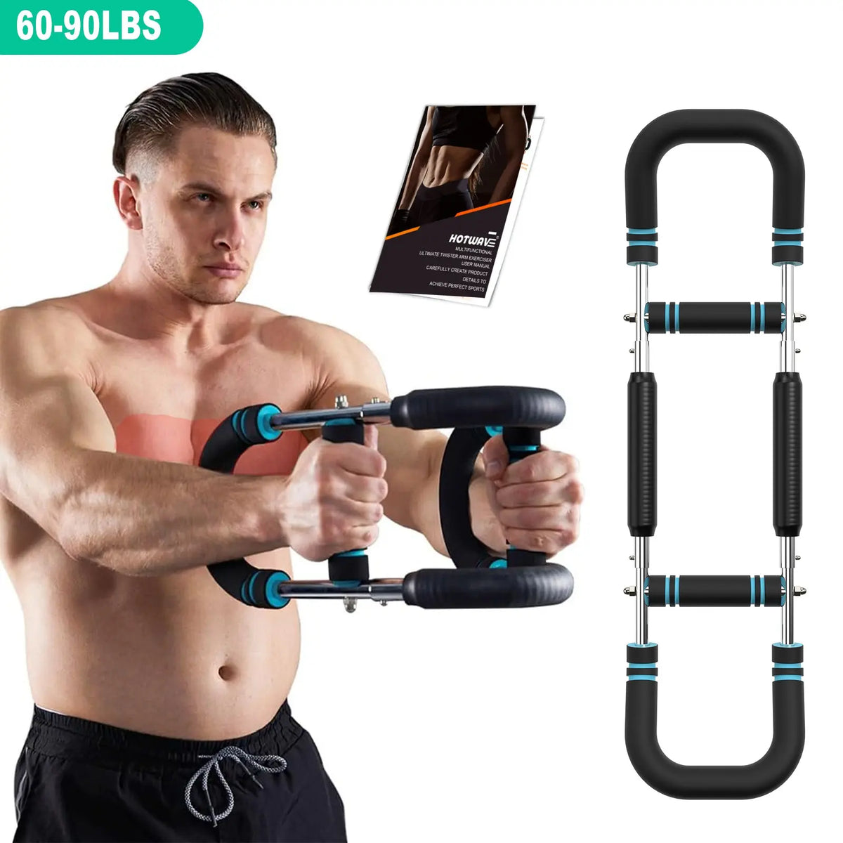 HOTWAVE Adjustable Arm and Chest Trainer for Upper Body Strength - Portable Spring Resistance Fitness Equipment