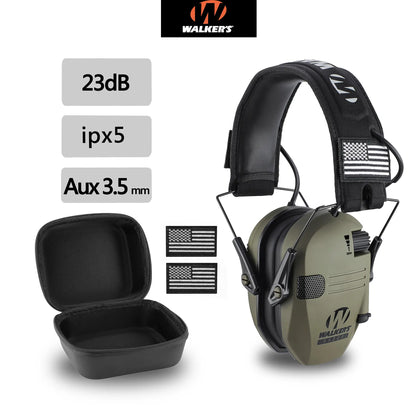 W1-Y Tactical Noise Reduction Earmuffs with Adjustable Headband and Sound Pickup for Hearing Protection in Competitive Shooting, Hunting, and Work Environments