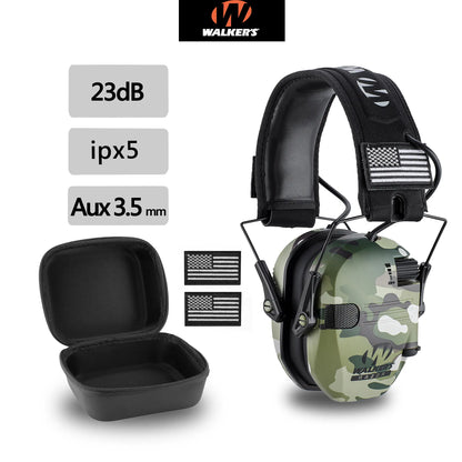 W1-Y Tactical Noise Reduction Earmuffs with Adjustable Headband and Sound Pickup for Hearing Protection in Competitive Shooting, Hunting, and Work Environments