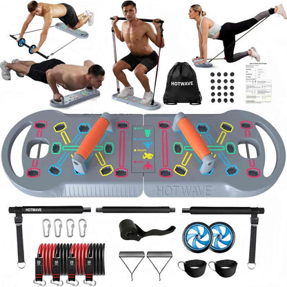 HOTWAVE Professional Push-Up Board for Strength Training - Versatile Home Workout Station with Non-Slip Handles for Chest, Shoulders, Back & Triceps