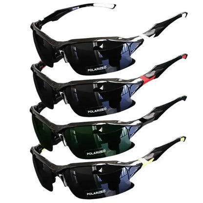 Men's Polarized Sports Sunglasses - 4-Pack with Secure Fit and UV Protection for Outdoor Activities like Golf and Driving