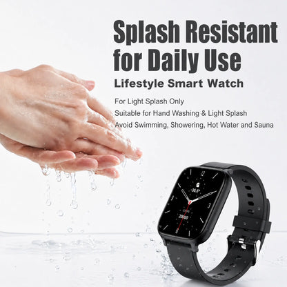 Premium Touch Screen Smart Watch for Men and Women with Message Notifications, Step Tracking, Alarm, Timer, Music Control, Comfortable Strap, Compatible with iOS and Android Smartphones - Ideal Back to School Gift