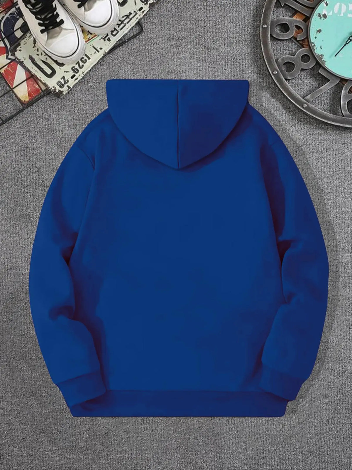 Men's Solid Pocket Drawstring French Hoodie - Regular Fit Casual Long Sleeve Sweatshirt for Fall and Winter Daily Wear