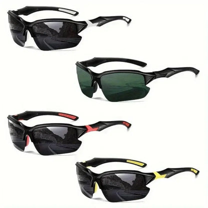 Men's Polarized Sports Sunglasses - 4-Pack with Secure Fit and UV Protection for Outdoor Activities like Golf and Driving