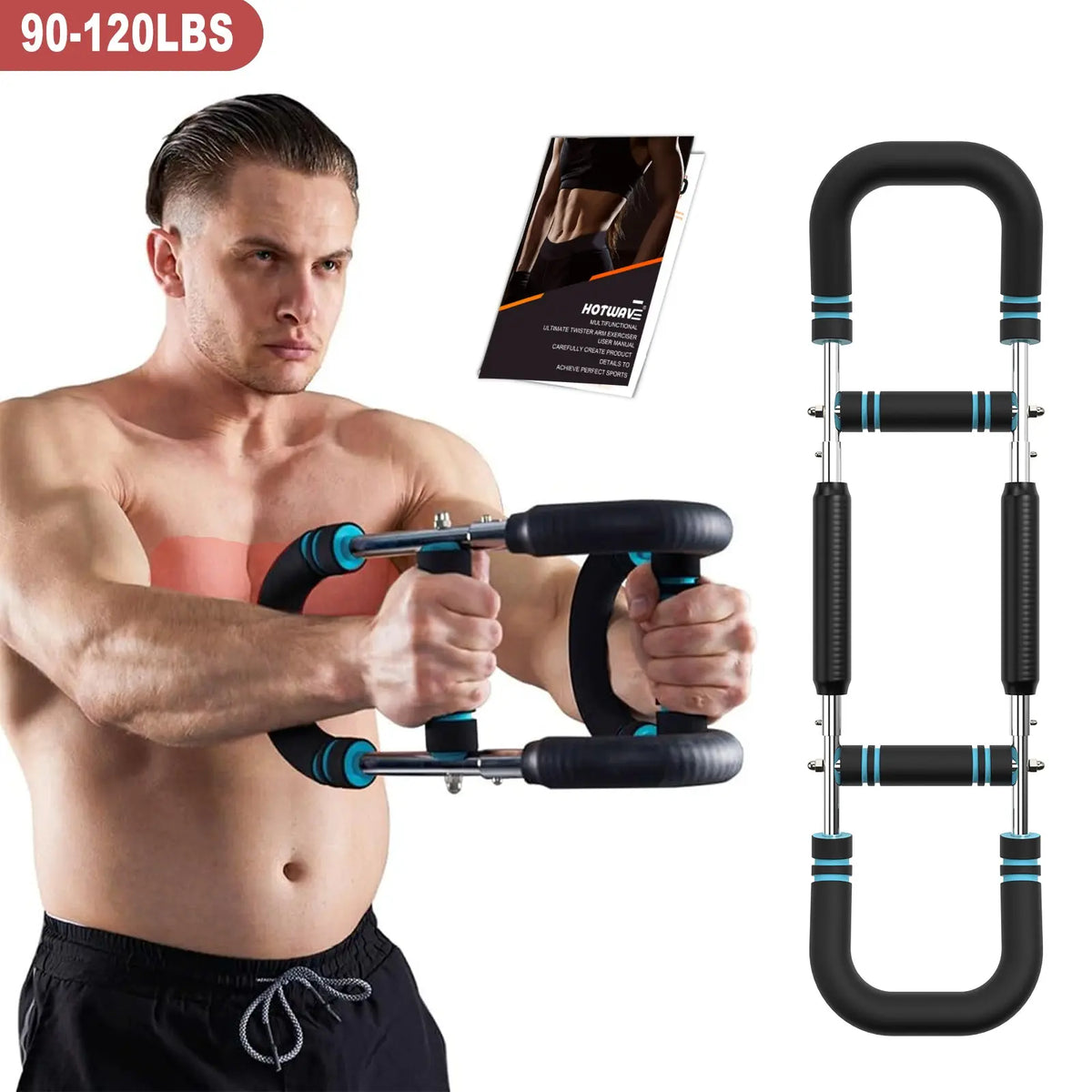 HOTWAVE Adjustable Arm and Chest Trainer for Upper Body Strength - Portable Spring Resistance Fitness Equipment