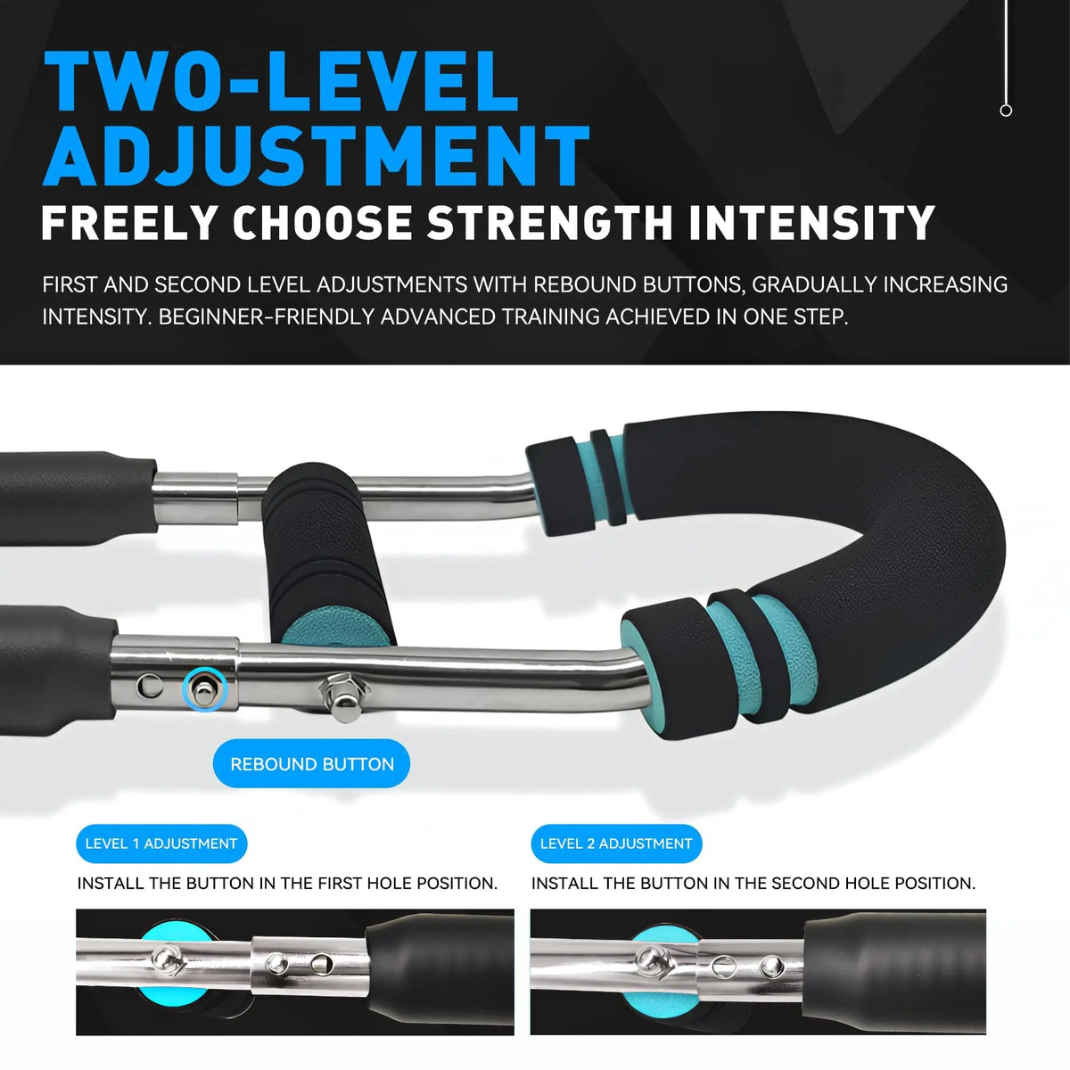 Adjustable Power Twister Bar with 60-110Lb Spring Resistance - Portable Hand Grip Trainer for Strength Training and Chest Exercises at Home