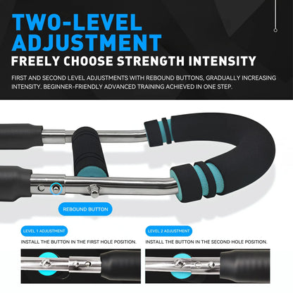 Adjustable Power Twister Bar with 60-110Lb Spring Resistance - Portable Hand Grip Trainer for Strength Training and Chest Exercises at Home