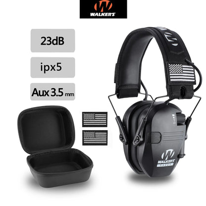 W1-Y Tactical Noise Reduction Earmuffs with Adjustable Headband and Sound Pickup for Hearing Protection in Competitive Shooting, Hunting, and Work Environments