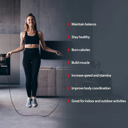 Adjustable Pro Speed Jump Rope - Tangle-Free Skipping Rope with Ball Bearing Swivel and Ergonomic Handles for All Ages - Ideal for Home, School, and Gym Workouts