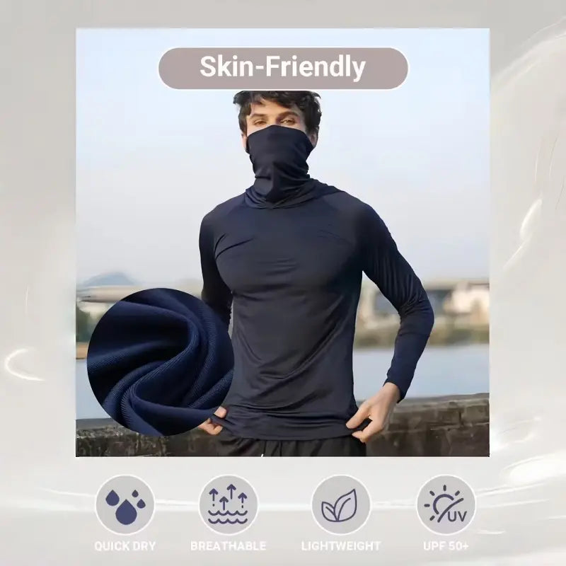 Men's 6-Piece Casual Hoodie Set - Slim Fit, Lightweight Long Sleeve Pullovers with UPF Sun Protection - Soft, Breathable, and Versatile Stylish Tops for Multiple Occasions - Machine Washable