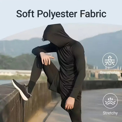 Men's 6-Piece Casual Hoodie Set - Slim Fit, Lightweight Long Sleeve Pullovers with UPF Sun Protection - Soft, Breathable, and Versatile Stylish Tops for Multiple Occasions - Machine Washable