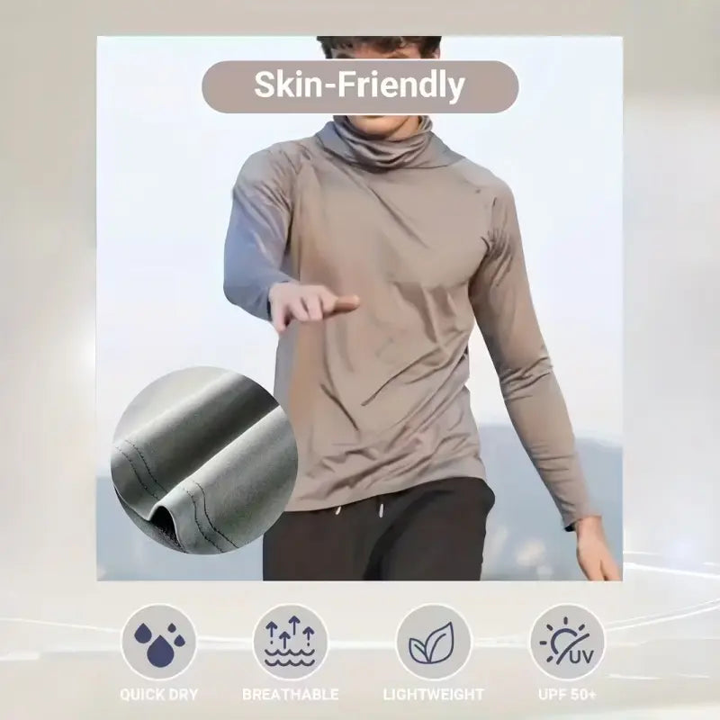 Men's 6-Piece Casual Hoodie Set - Slim Fit, Lightweight Long Sleeve Pullovers with UPF Sun Protection - Soft, Breathable, and Versatile Stylish Tops for Multiple Occasions - Machine Washable