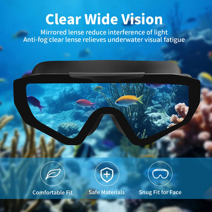 Outly Dual Swim Goggles Set with Adjustable Ear Plugs, Wide Silicone Frame for Adults and Children Ages 4-12, Anti-Fog UV Protection, 180° Leak-Proof Visibility for Pool Use