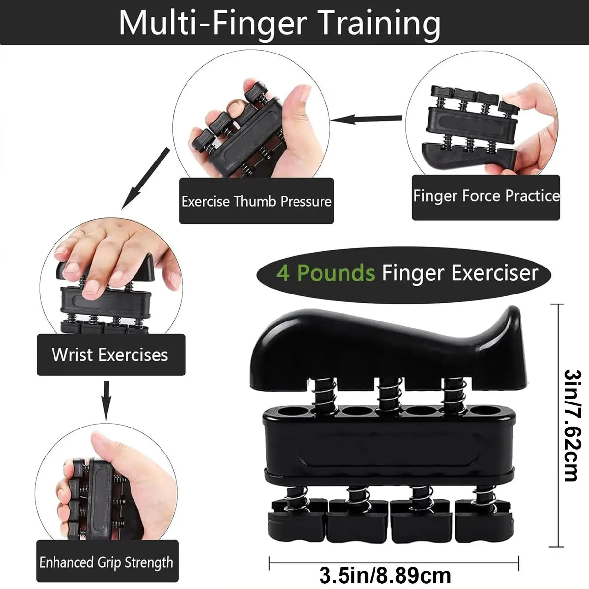 Unisex Adjustable Resistance Variable Wave Shape Rubber Pro Grip Trainer Set - 4-Pack (10-130 Lbs) for Strength Training, Forearm Development, and Carpal Tunnel Relief